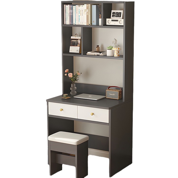 Desk Bookcase Integrated Small Apartment Solid Wood Study Table Children's Student's Home Bedroom Bookcase with Drawer Computer Desk