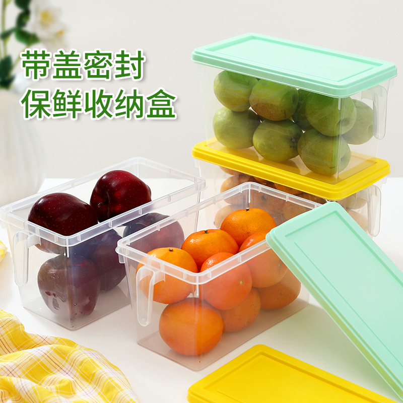 Refrigerator Crisper, Grains and Fruits, Food-Grade Storage Box, Handle Storage Box, Kitchen Organizer Box, Sealed Box