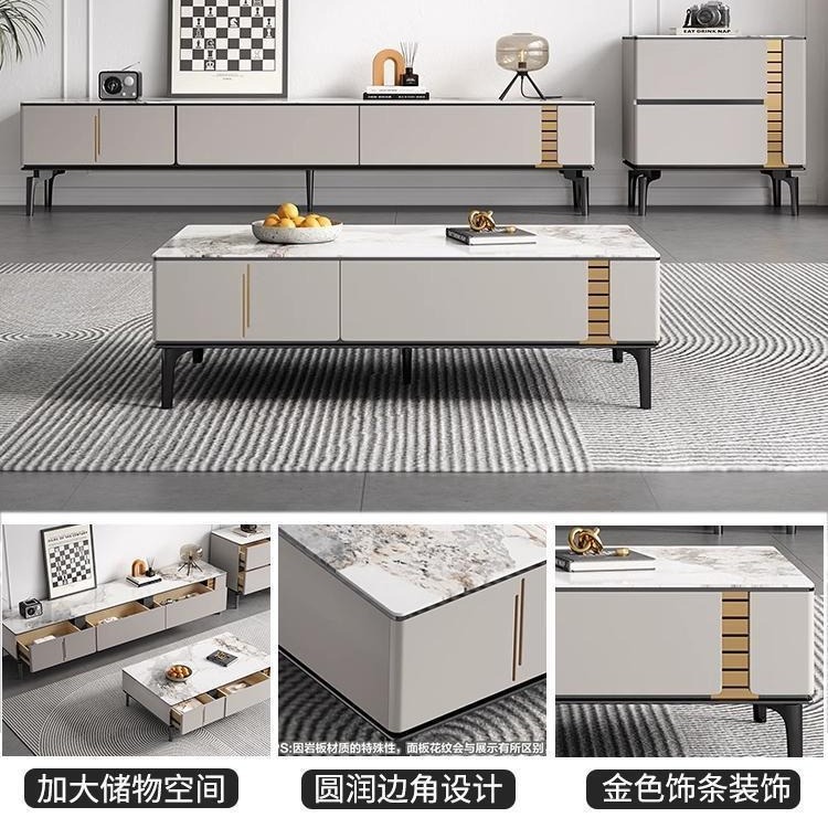 Tv Cabinet Whole House Furniture Combination Set Complete Set of Three Rooms and Two Living Rooms Dining Tables, Bedroom Furniture, Living Room Complete Set of Main Sets