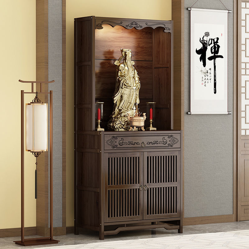 Ts Buddhist Niche Buddha Altar Household Chinoiserie God Altar Worship Cabinet Offering Table Economical Solid Wood Guanyin Shrine For