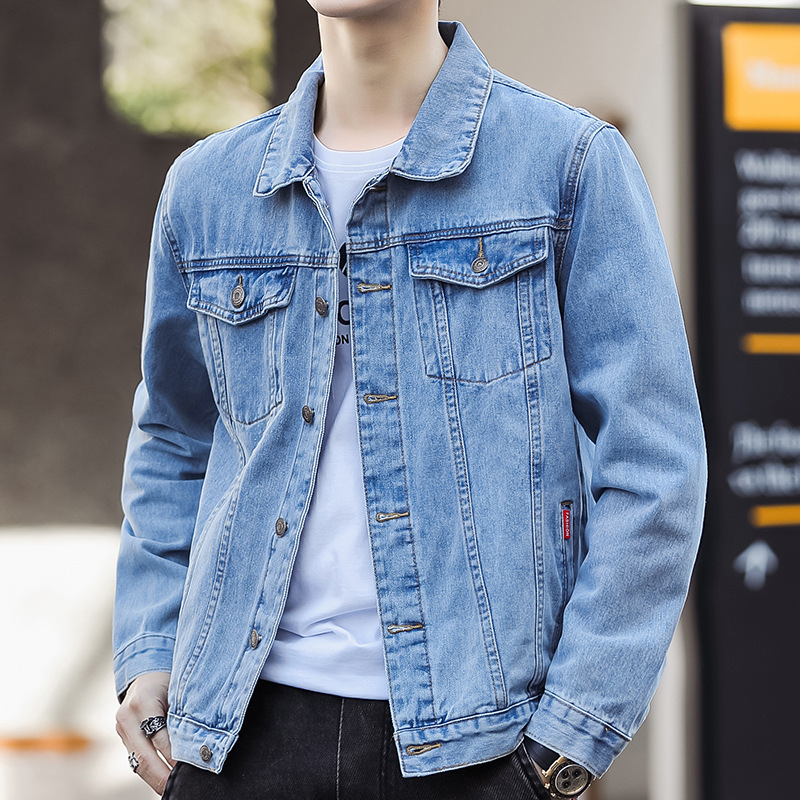 8007 denim coat men's new spring and autumn casual handsome work jacket men's fashion clothes wholesale