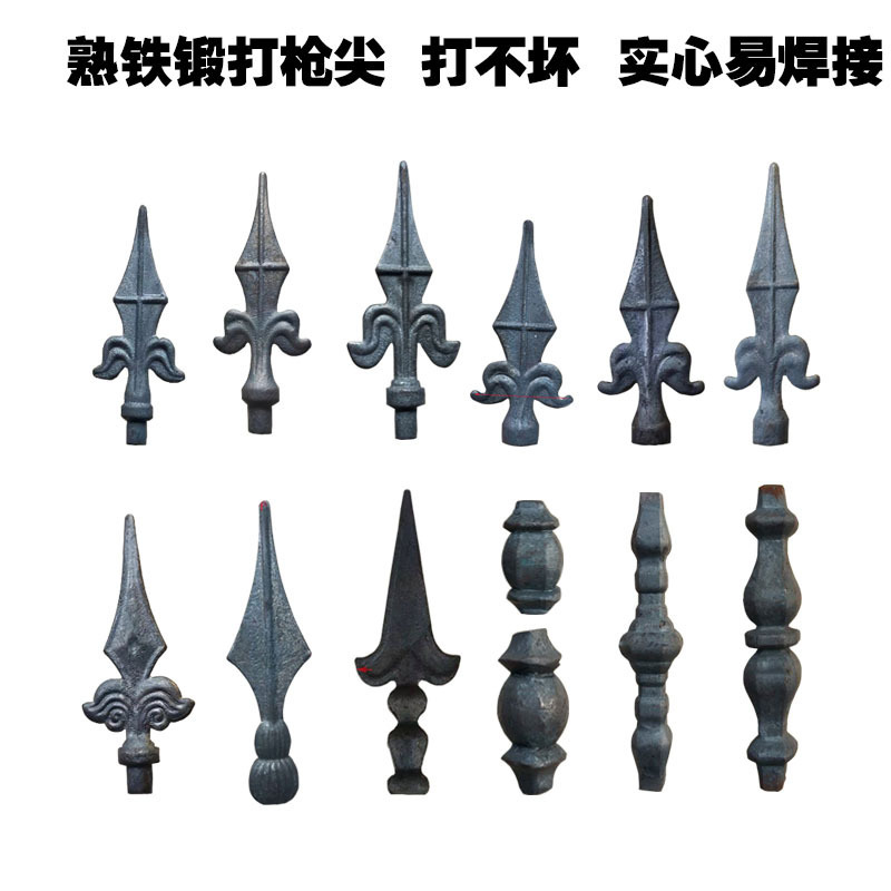 Аксессуары из кованого железа, прочное кованое железо, наконечник для дверного забора, наконечник копья, свариваемый, не литой наконечник копья