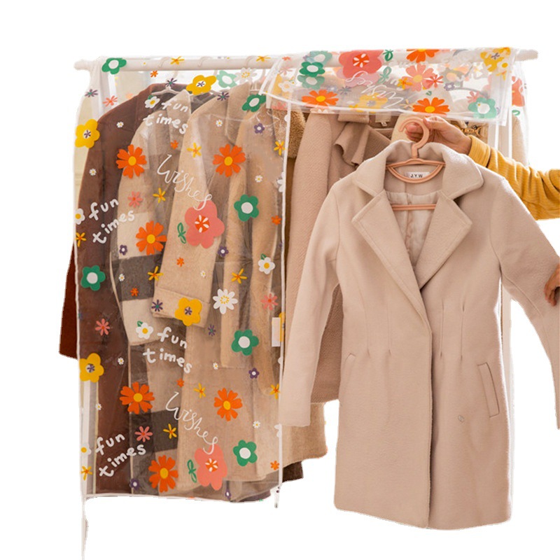 Clothes Finishing Dust Cover Transparent Clothes Cover Dust Bag Hanging Three-dimensional Clothes Dust Cover Coat Clothes Storage Bag