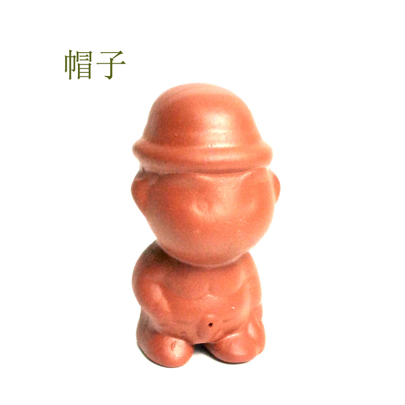 Purple Sand Tea Pet Ornaments High-grade Baby Boy Spray Water Sanmao Small Monk Tea Pet Color-changing Tea Ceremony Awakable Baby