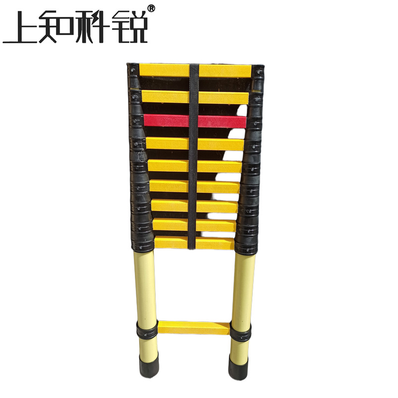 Customized Insulated Single Ladder Fiberglass Telescopic Fishing Rod Ladder Engineering Inspection Insulated Herringbone Ladder Thickened Anti-Slip Joint Ladder