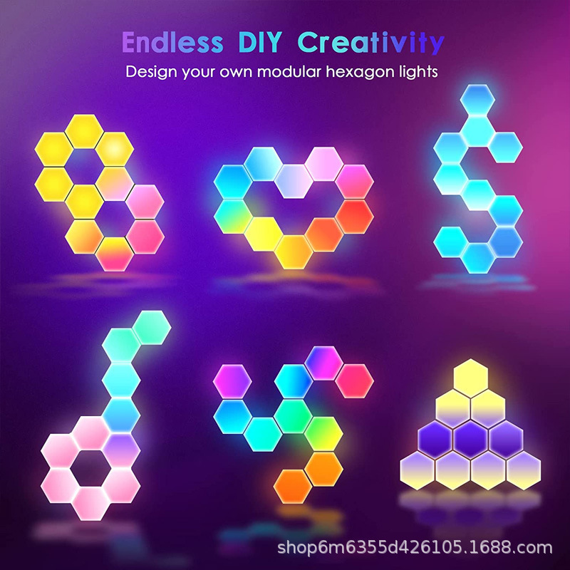 Quantum Lamp Hexagonal Honeycomb Lamp Decorative Lamp Atmosphere Lamp Wall Lamp Rgb Phantom Pickup Quantum Lamp