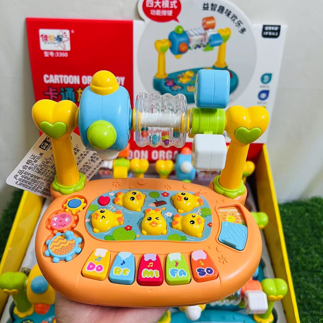 Cartoon Rotating Piano Whack-A-Mole Music Storytelling Educational Early Education Game Console Children's Play House Toys Wholesale