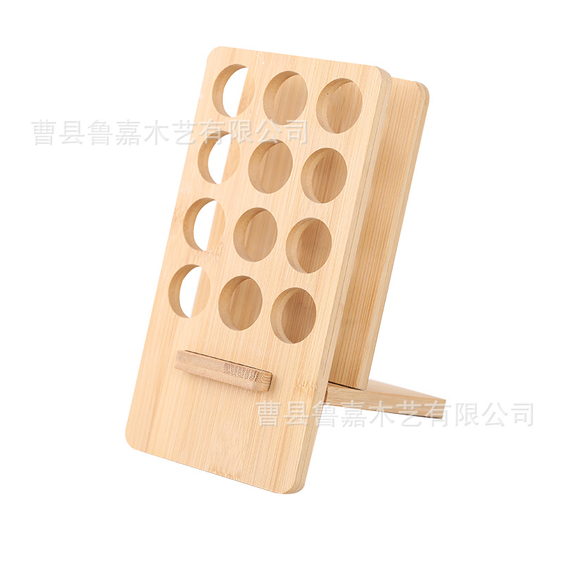In-Stock Doterra Display Stand 12-Slot Essential Oil Rack Desktop Dispensing Bottle Display Detachable Bamboo Wood Rack Direct from Manufacturer