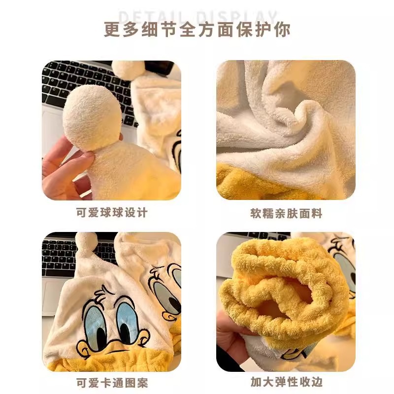 New Children's Dry Hair Cap Baby Thickened Coral Fleece Cartoon Shower Cap Headwear Dry Hair Absorbent Towel for Boys and Girls