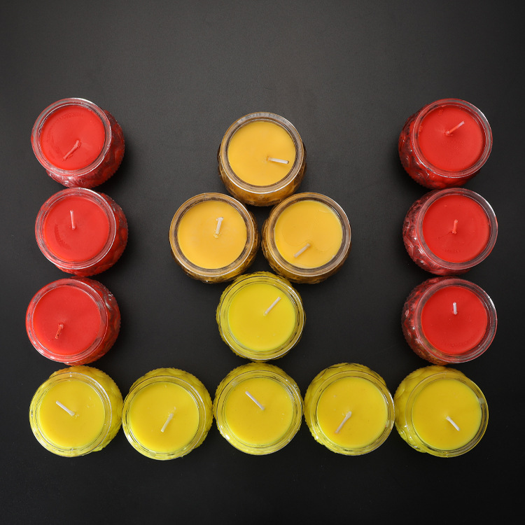 Wholesale 24-hour Lotus Butter Wax Temple Blessing 1-day Lamp Home Glass Buddha Butter Lamp Flat Mouth