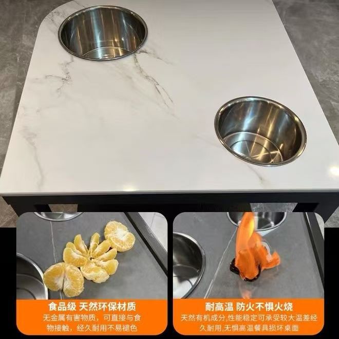 Special Tea Table for Mahjong Machine High-end Chess and Card Room Rock Board Tea Table Mahjong House Tea Rack Waterproof Fireproof Small Tea Table