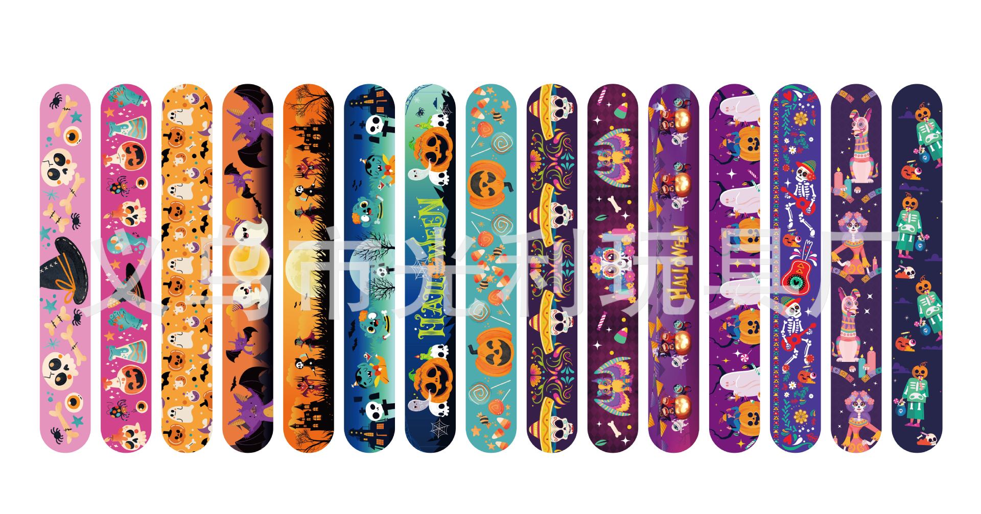 A variety of selected Amazon Halloween pop ring PVC bracelet Ghost Spider Skull Christmas clap bracelet