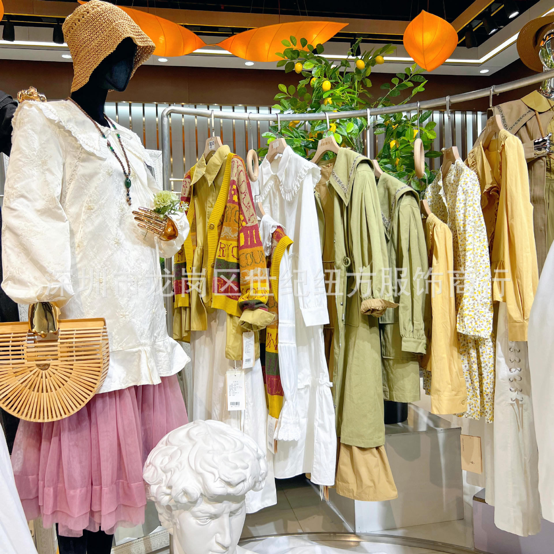 Wancaoyi Clearance Women's Designer Mid-High End Autumn Clothing Artistic Retro Style Brand Discount Live Broadcast Physical Stock