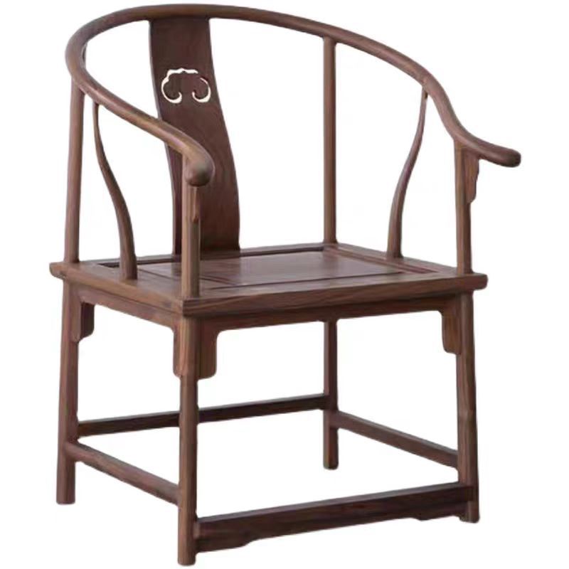 Solid Wood Chair Backrest Chair Tea Chair Master Chair Antique Circle Chair Official Hat Chair New Chinese Old Elm Circle Chair