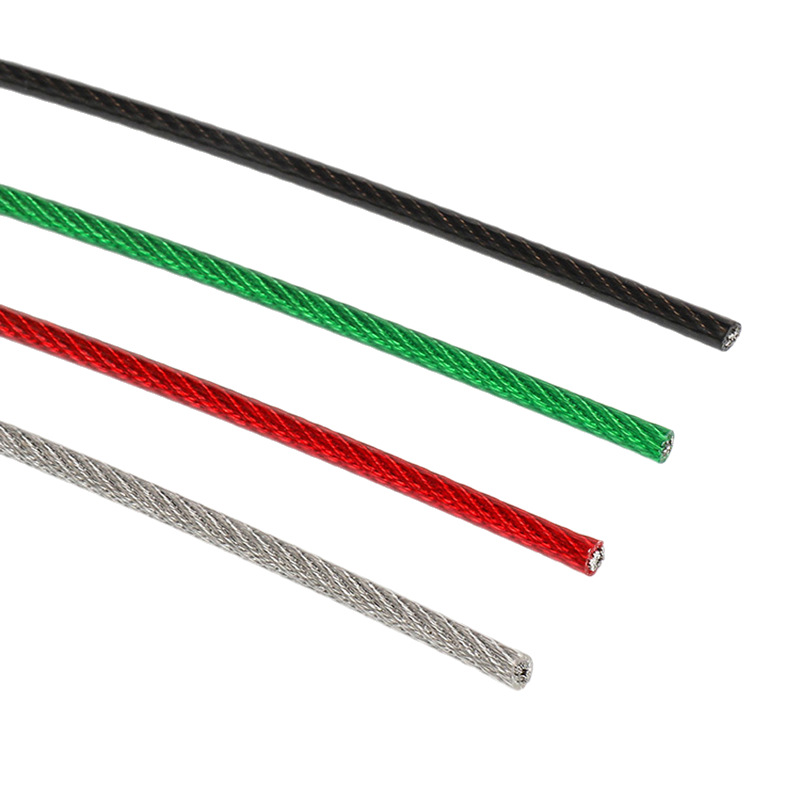 304 316 Stainless Steel Wire Rope Anti-Rotation Clothes Drying Plastic-Coated Lifting Rope Steel Strand Medical Super Soft Ultra-Fine Rope