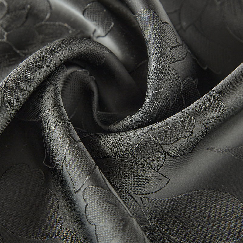 Black Silk Xiangyun Yarn Fabric Clothing Fabric Interwoven Pure Plant Silk Human Silk Flower Luo Jacquard Satin Thin