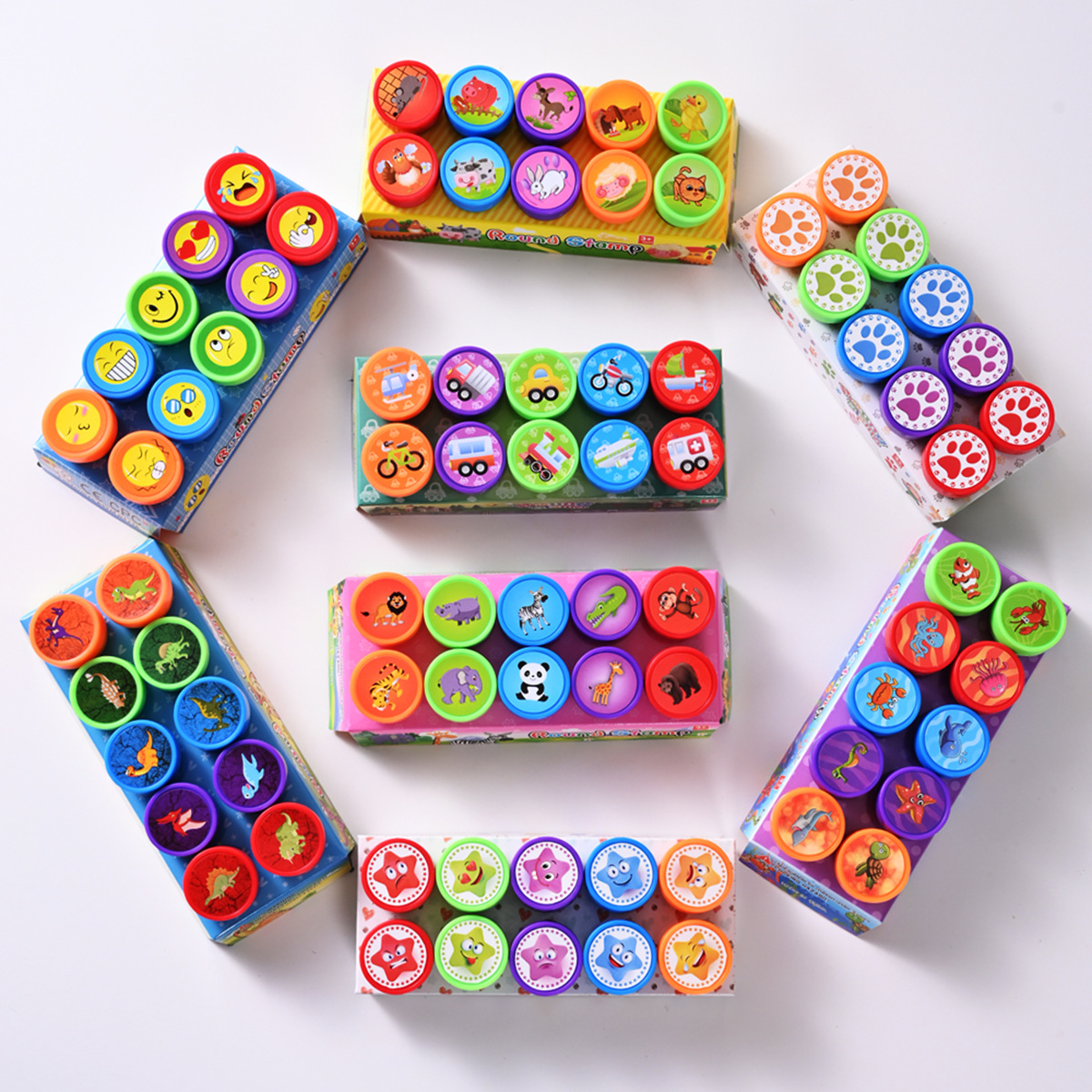 10 мультяшных печатей, милые детские животные, печати для награждения учителей, креативная коробка с печатями