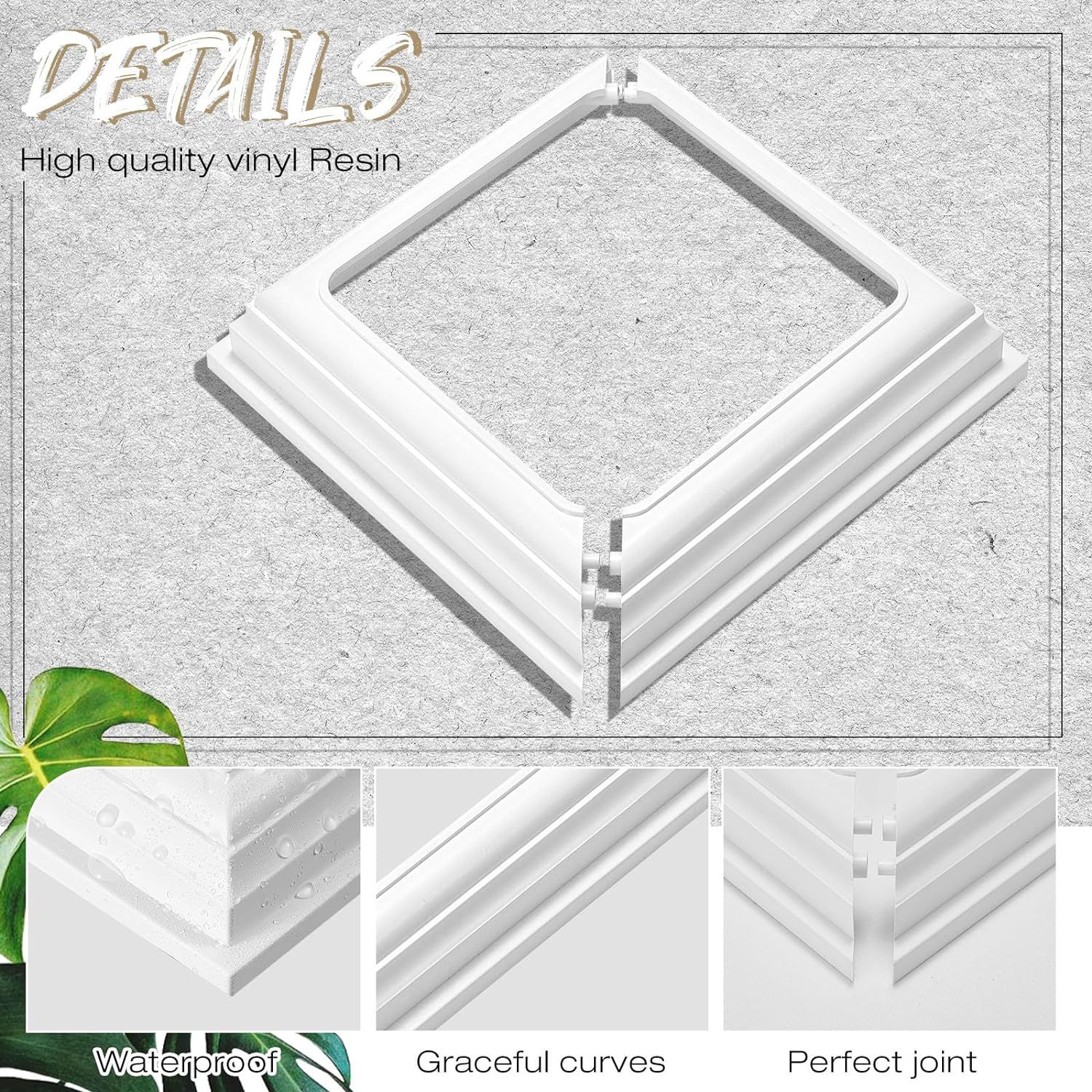 Vinyl Column Skirt Column Bottom Cover Column Wrap for Porch Deck Column Base Set