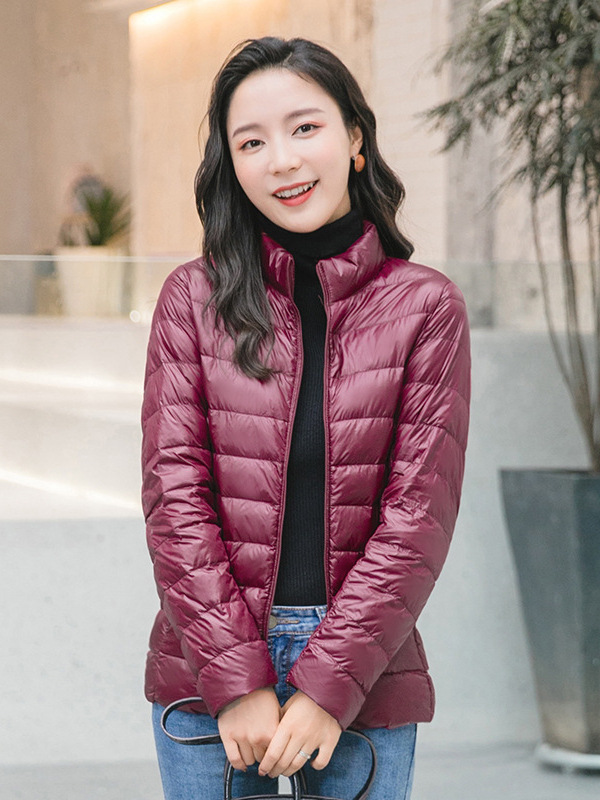 【European and American Plus Size】2025 New Lightweight down Jacket for Women, White Duck down Stand Collar down Jacket, Women's Short Coat