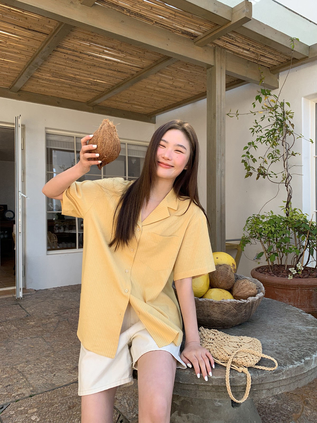 Niche Design Striped Short-Sleeved Shirt for Women Summer 2025 New Style