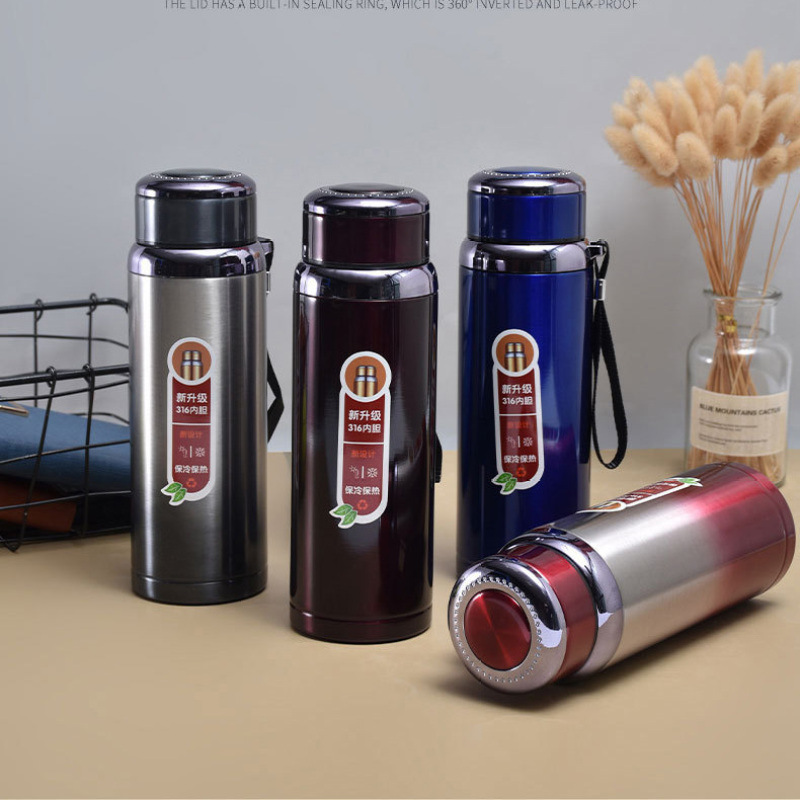 316 Stainless Steel Sports Water Kettle, Outdoor Car-Mounted Portable Star Water Kettle with Handle, Large-Capacity Vacuum Insulated Cup