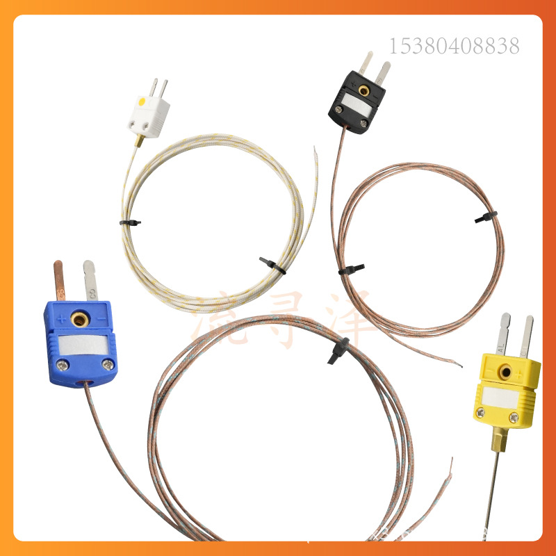 K-Type Thermocouple Teflon Temperature Measurement Line Tt-K-30-Sle with Plug Gg Fine High-Precision Probe J-36 Furnace Temperature