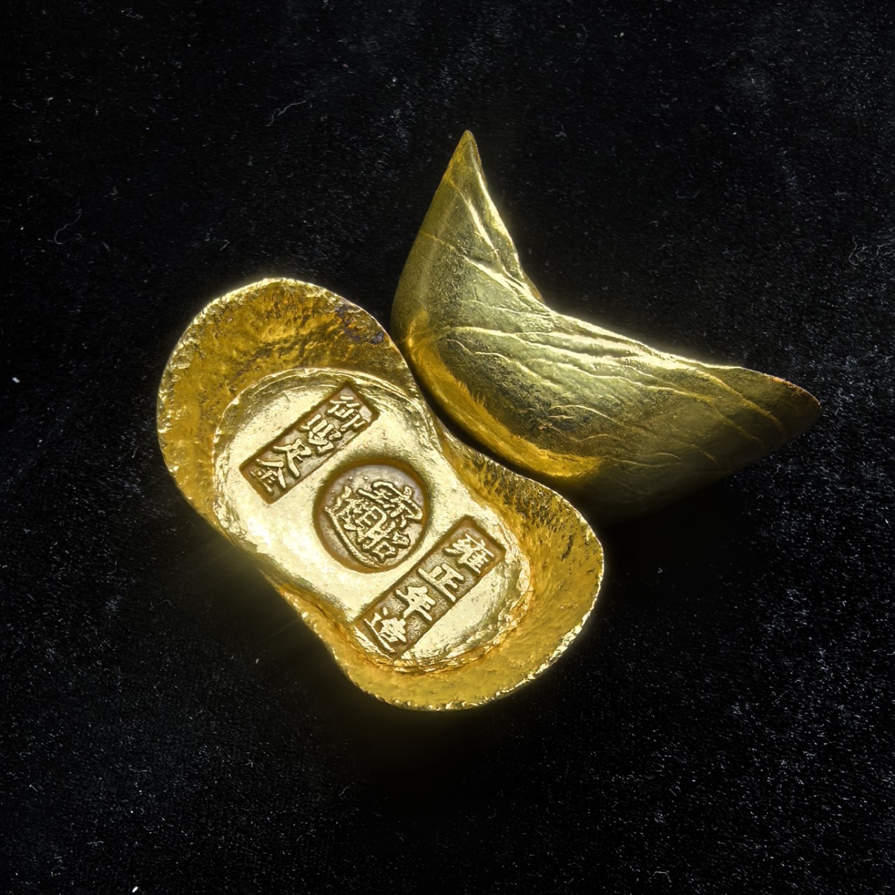 Antique Coin Collection Antique Pure Copper Gilt Qing Dynasty Five Emperors to Attract Wealth and Treasure Gold Ingot Ingot