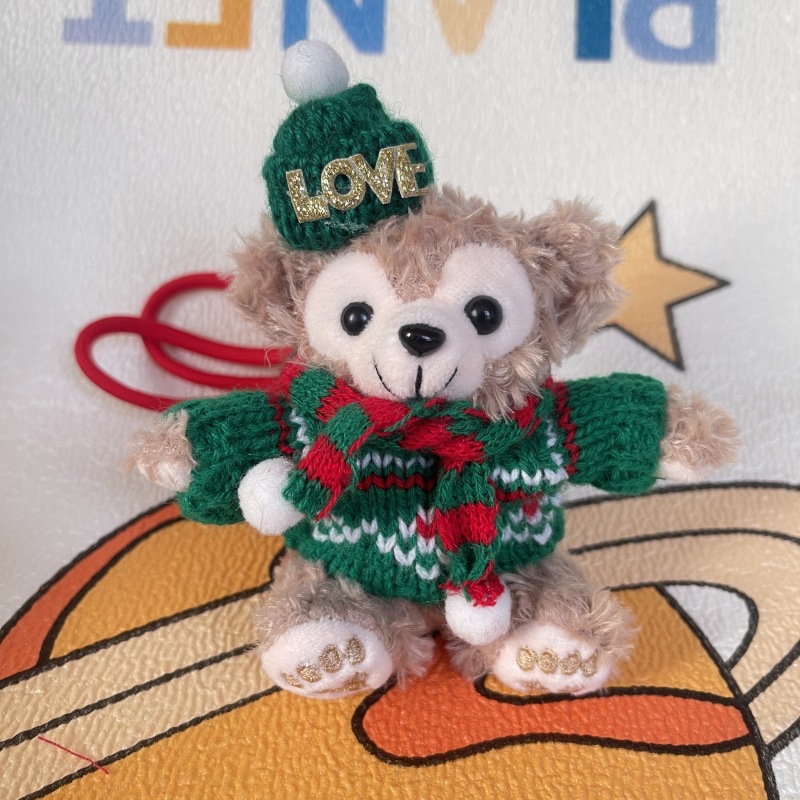 New Ins Cute Shirley May Bag Small Pendant Plush Doll Duffy Bear Couple Keychain Doll