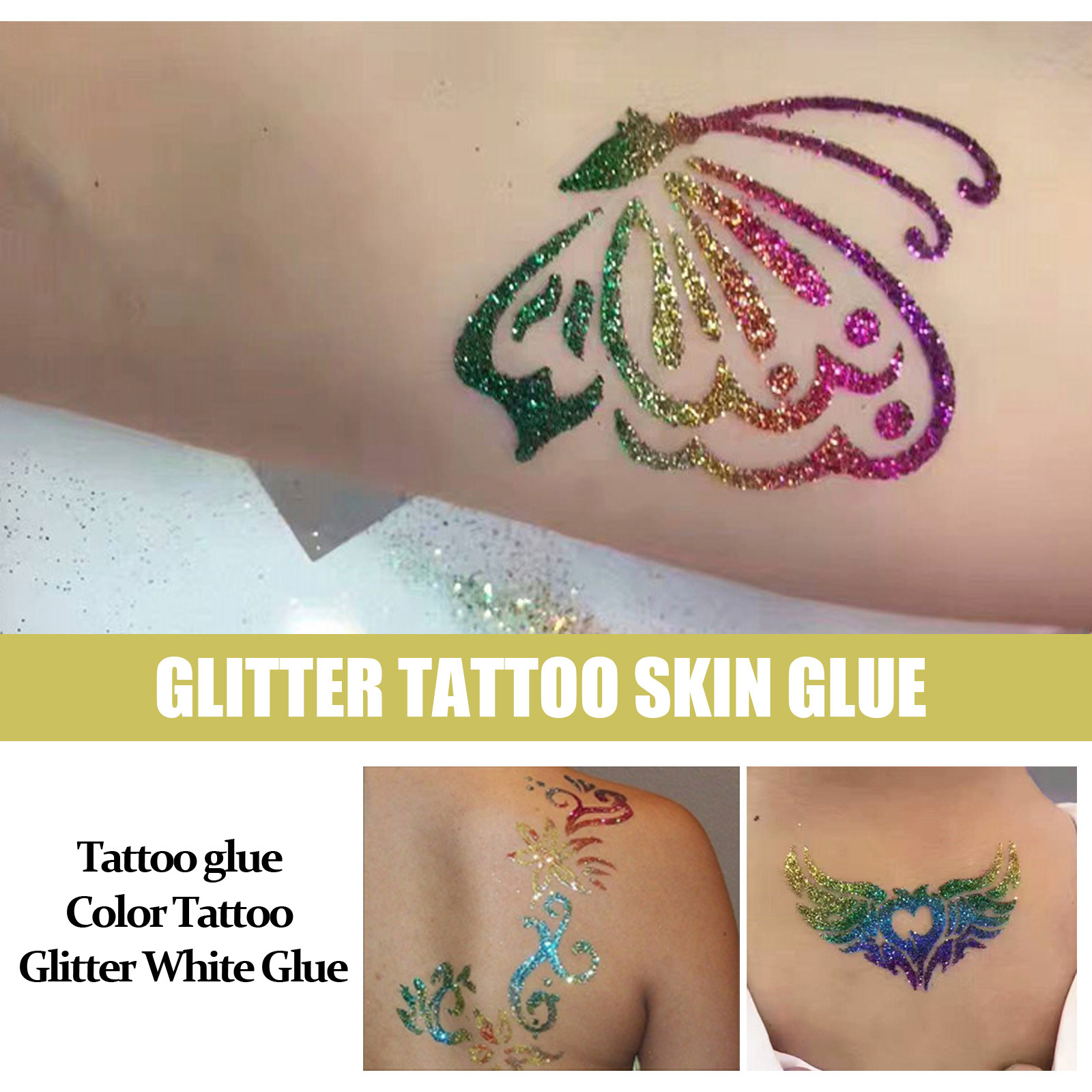 Eelhoe Glitter Tattoo Skin Glue Face Body Skin Glitter Tattoo Eye Makeup Painted Tattoo Skin Glue