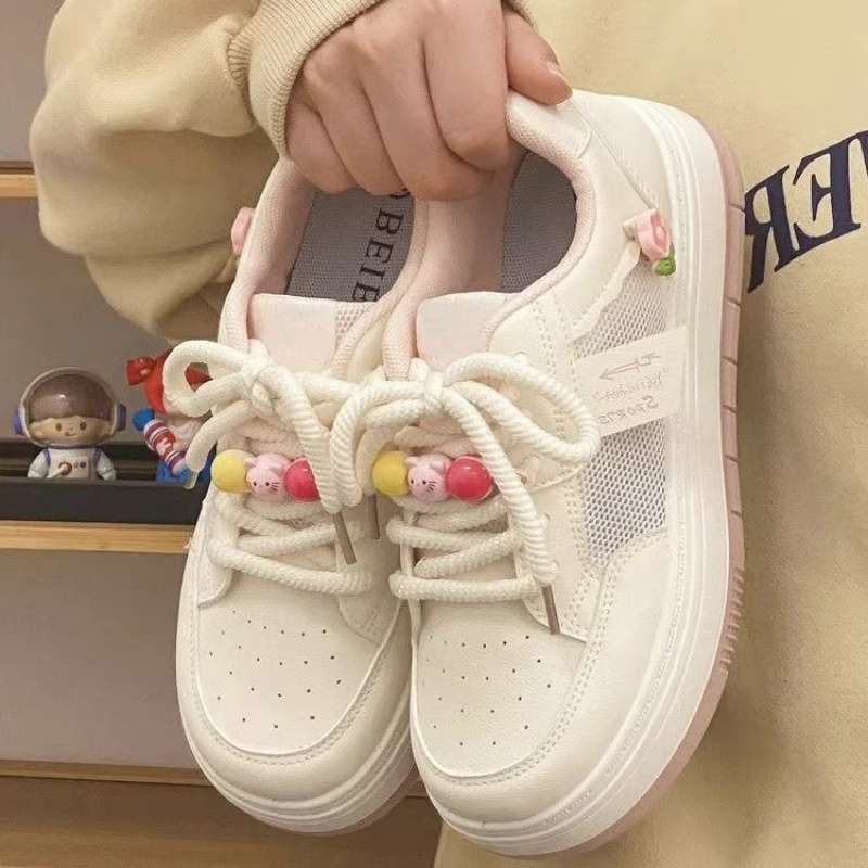 Park Dance Preppy Style Summer Breathable Casual Sports White Shoes 2025 New Summer Mesh Breathable