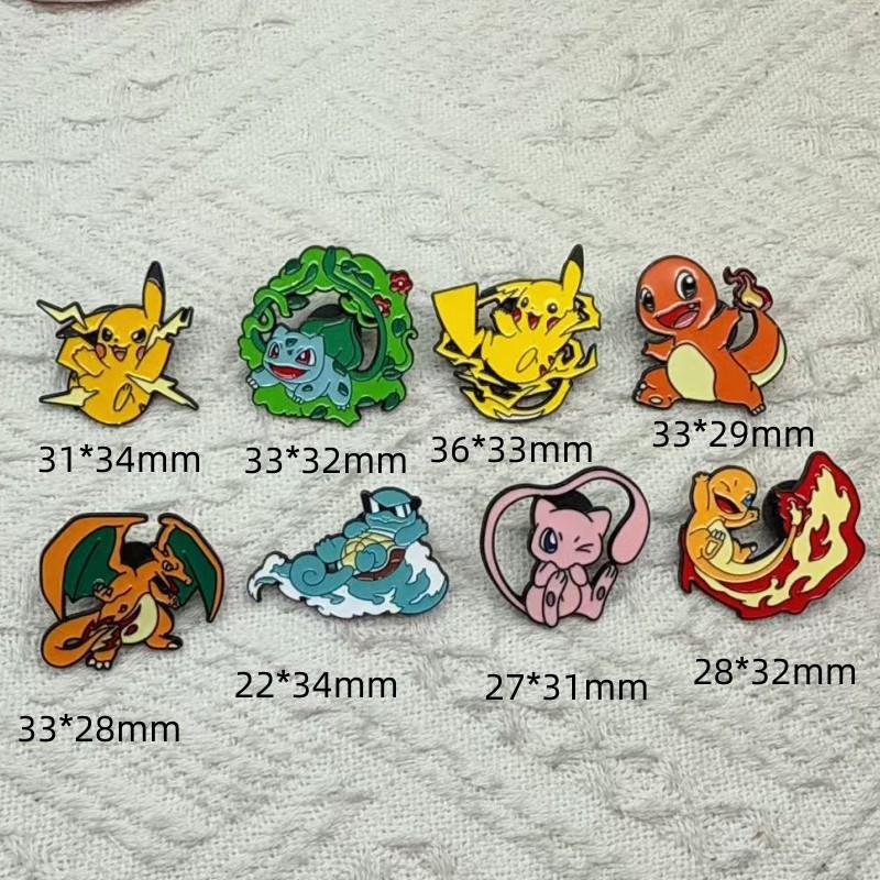 Anime Pokémon Pokémon Peripheral Brooch Pikachu Charmander Bulbasaur Squirtle Badge