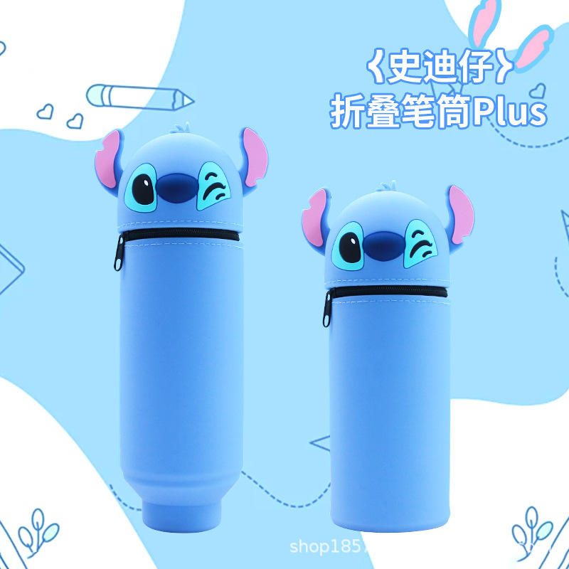 Simple Cartoon Children's Silicone Pen Holder for Primary School Students, Large-Capacity Multi-Functional Storage Bag, High-Value Stationery Storage Box