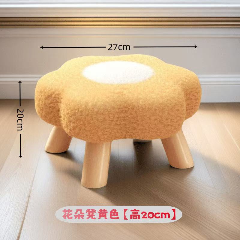 Flower Small Stool Small Round Stool Cyber Celebrity Cloud Mushroom Stool Room Decoration Durable Cheap Floor Low Stool Baby Chair