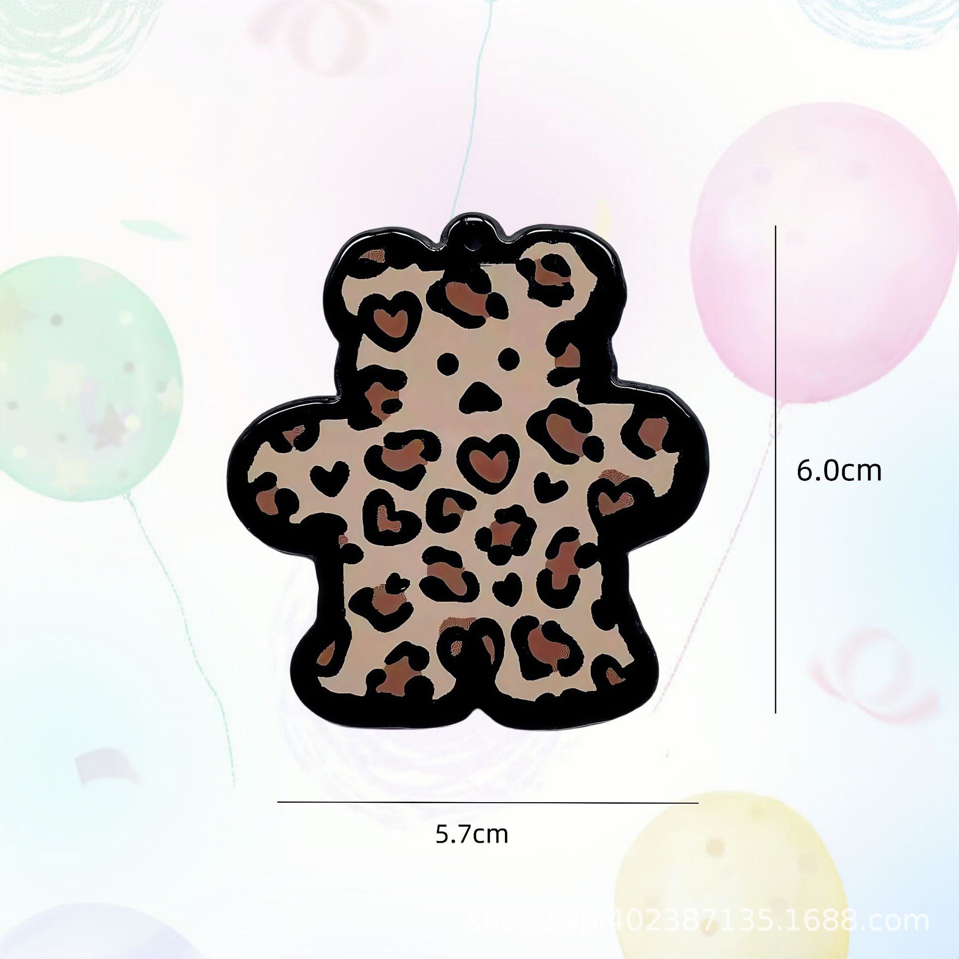 Acrylic Large Double-Sided Korean-Style Leopard Print Bear Bag Accessories DIY Phone Chain Keychain Pendant Ornaments