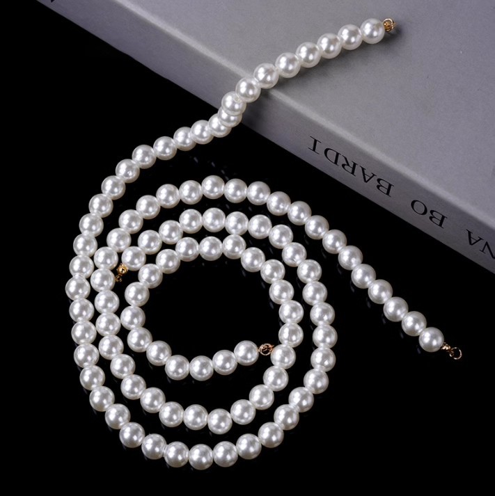 Internet Red Pearl Bow Valentine's Day Cake Decorations Pearl Chain Love Button Chanel Style Dress Up