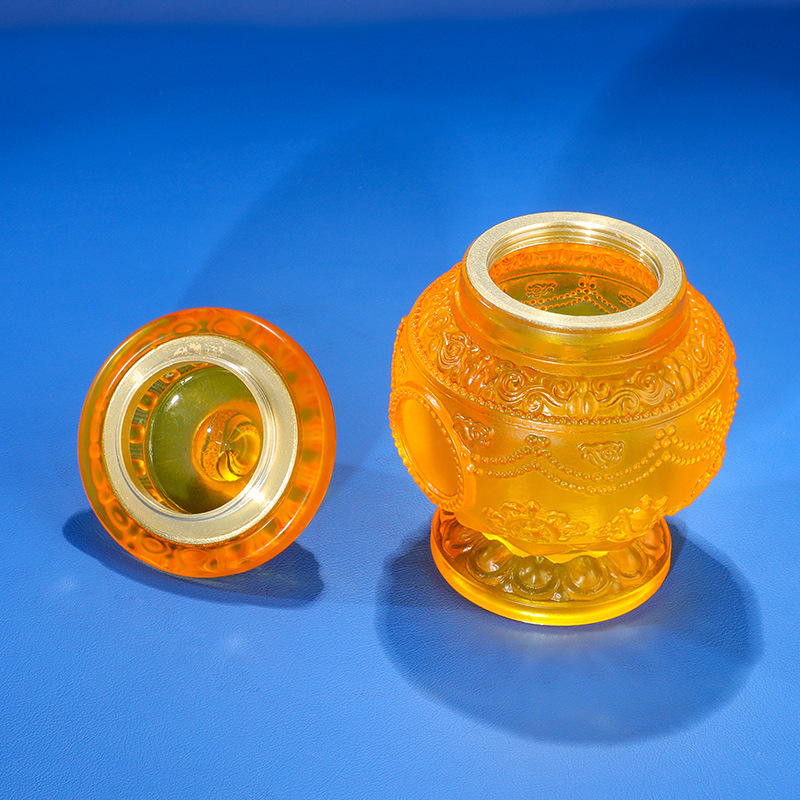 Coloured Glazed Eight Auspicious Manicure Bottle for Bottle Tantric Artifacts for the God of Wealth Xizang Ornaments