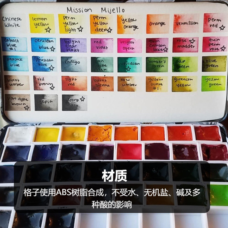 Watercolor sub-packaging Plaid watercolor Plaid gouache Plaid solid watercolor paint sub-packaging Plaid half piece 2ml