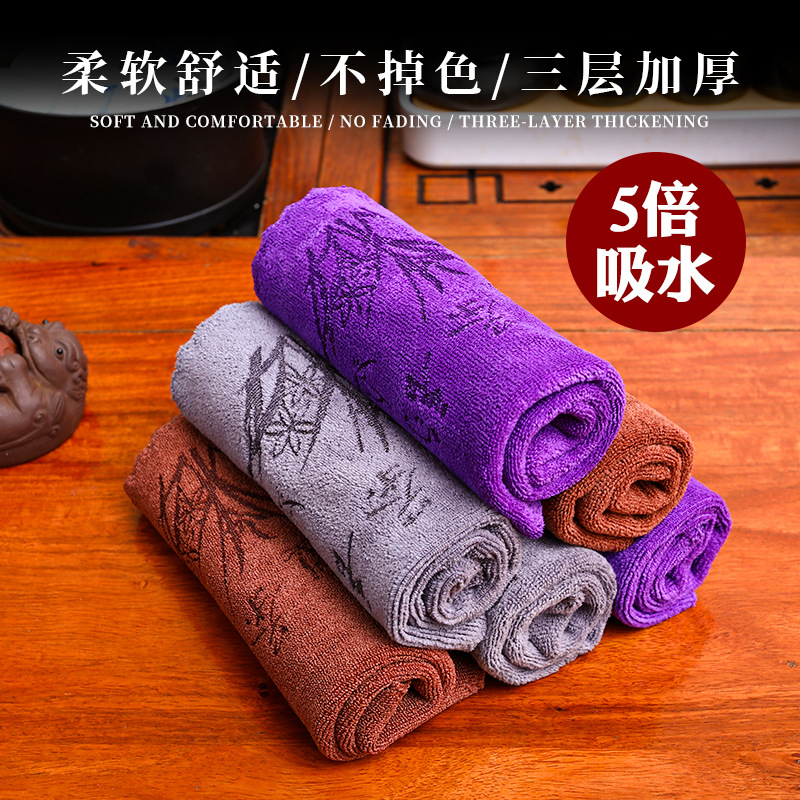 Чайное полотенце впитывающее утолщенное тряпка для чайного стола микрофибровое фиксированный логотип чайное полотенце с независимой упаковкой