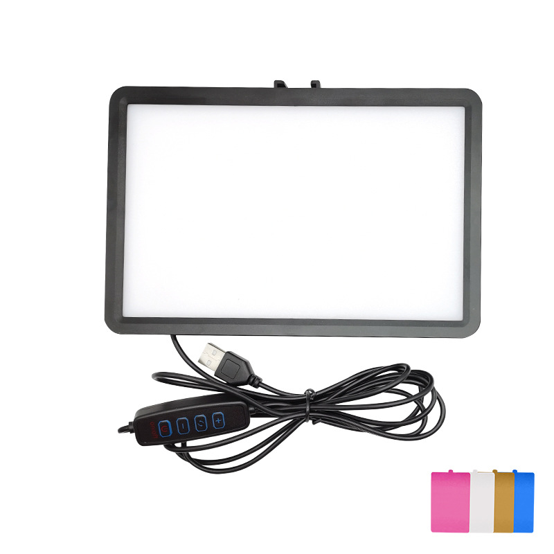 Square flat panel lamp with baffle live room jewelry clothing photo video square lamp video conference fill light