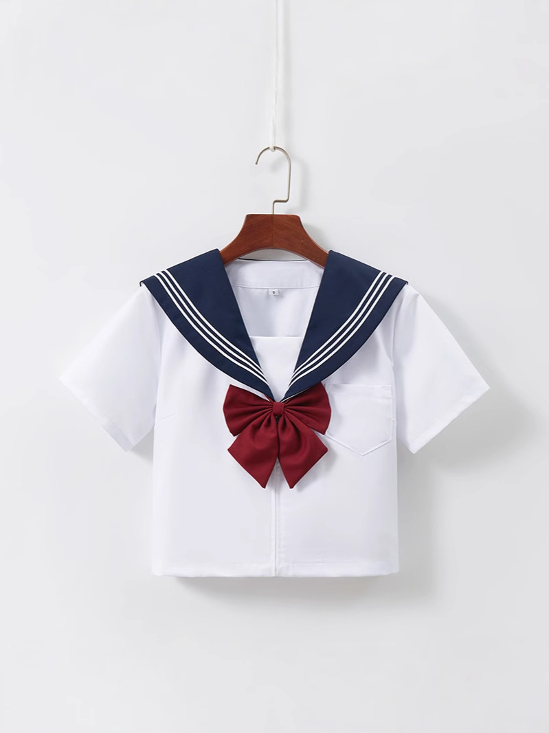 Blue collar white three jk uniform full sailor suit jk suit jk skirt genuine proofreading pleated skirt skirt