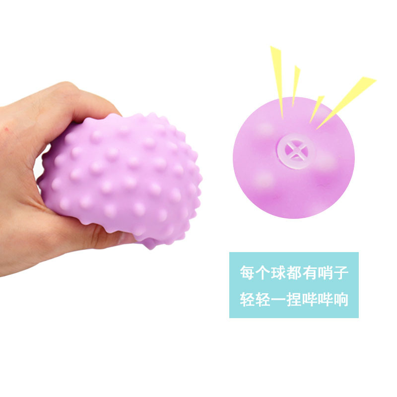 Children's Toys Ball Games Infant Hand Grab Ball Ringing Soft Rubber Water Play Toy Massage Pinch Ringing Can Be Bite