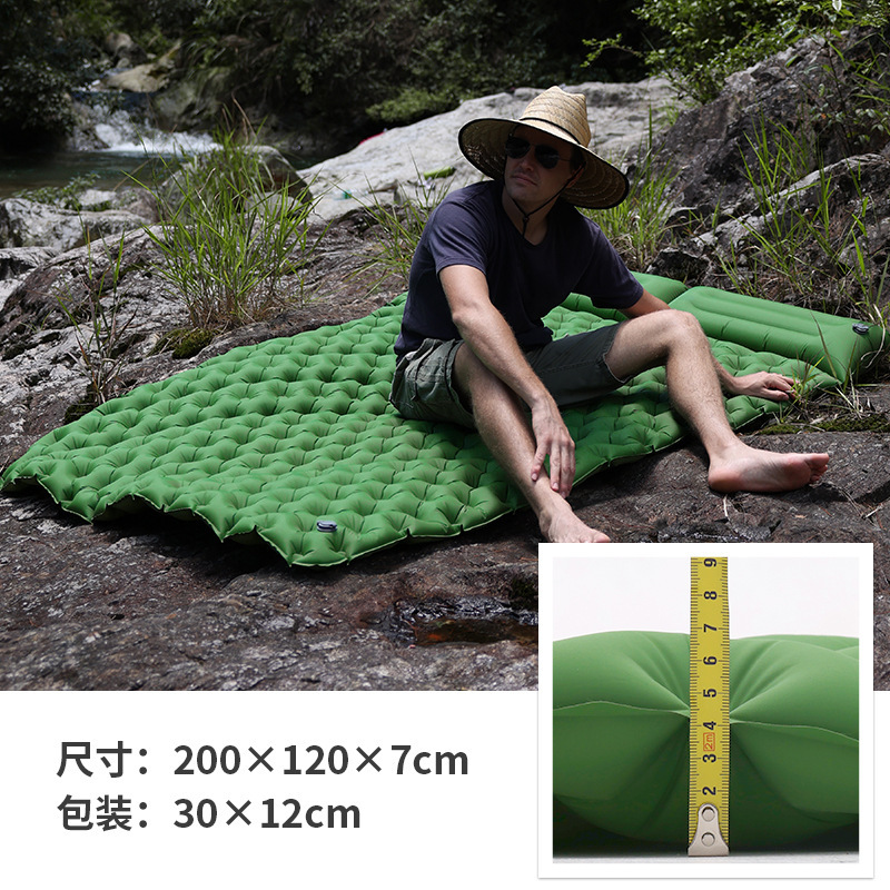 Cross-Border Tpu Double Inflatable Mat Ultra-Light Outdoor Portable Tent Mat Camping Camping Style Moisture-Proof Mat Factory Direct Sale