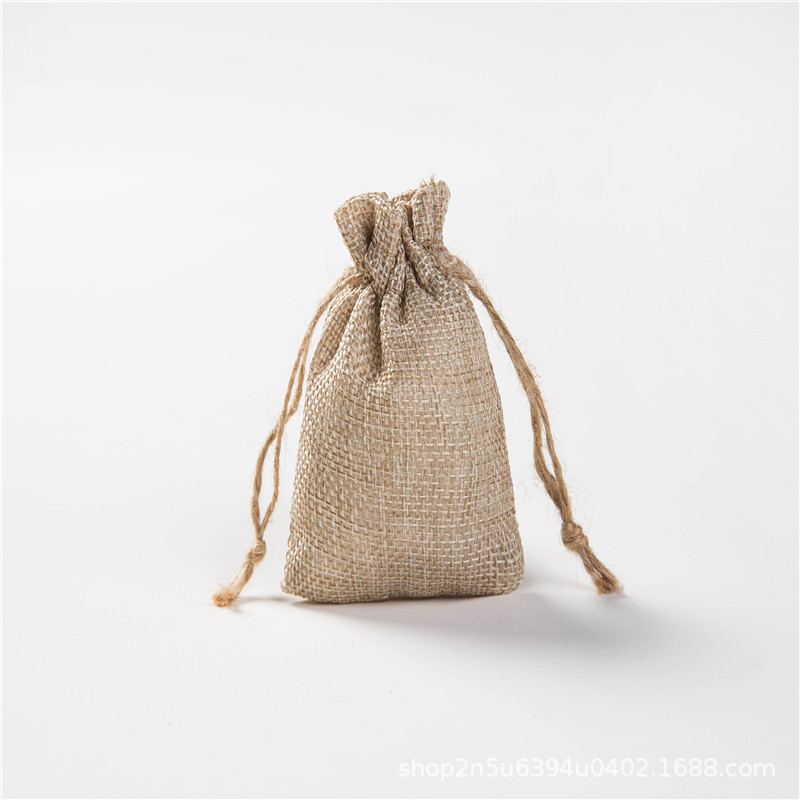 Factory linen drawstring bag imitation linen jewelry gift tea storage packaging bag sachet linen bag