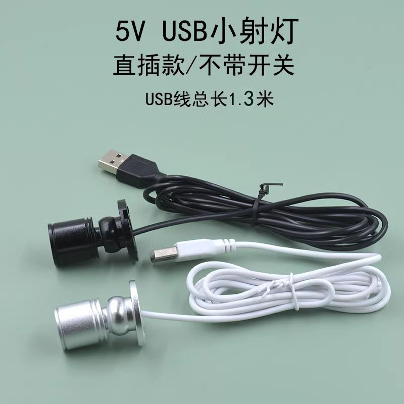 Cross-border led mini usb small spotlight 3W5v charging treasure hand-made model DIY fish tank color spotlight 1w spotlight