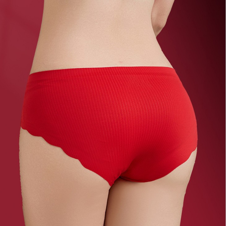 Underwear Women's Non-rimless Breast Breathable Beautiful Back Bra Red Boxed This Year's Wedding Lady