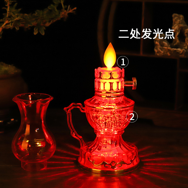 Simulation of electronic butter lamp plug-in flame swing candle kerosene lamp landlord's kitchen table lamp fortune lamp