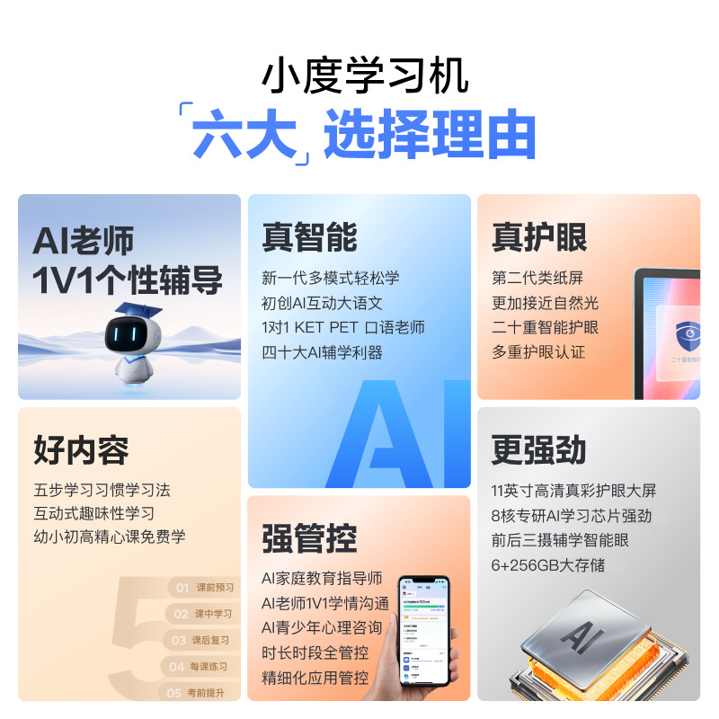 [Support Deepseek] Xiaodu Learning Machine K20Ai Teacher Edition 1-to-1 Learning and Testing Student-Exclusive Tablet