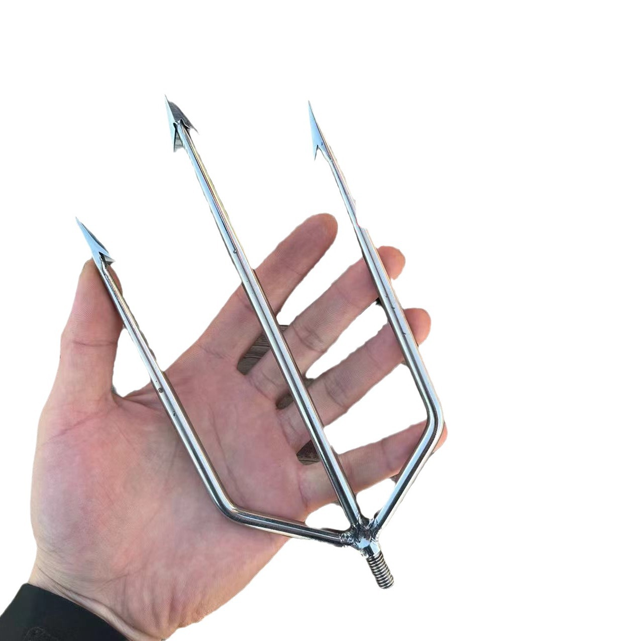 New Harpoon Stainless Steel Three-Tooth Barbed Fork Large Five-Tooth Steel Fork Multi-Functional Old-Fashioned Fish Fork Handmade Fork