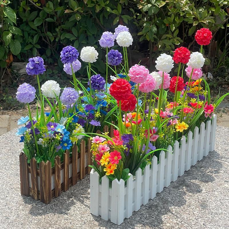 Пластиковый искусственный цветок гортензии, декор для стола, зеленое растение в горшке