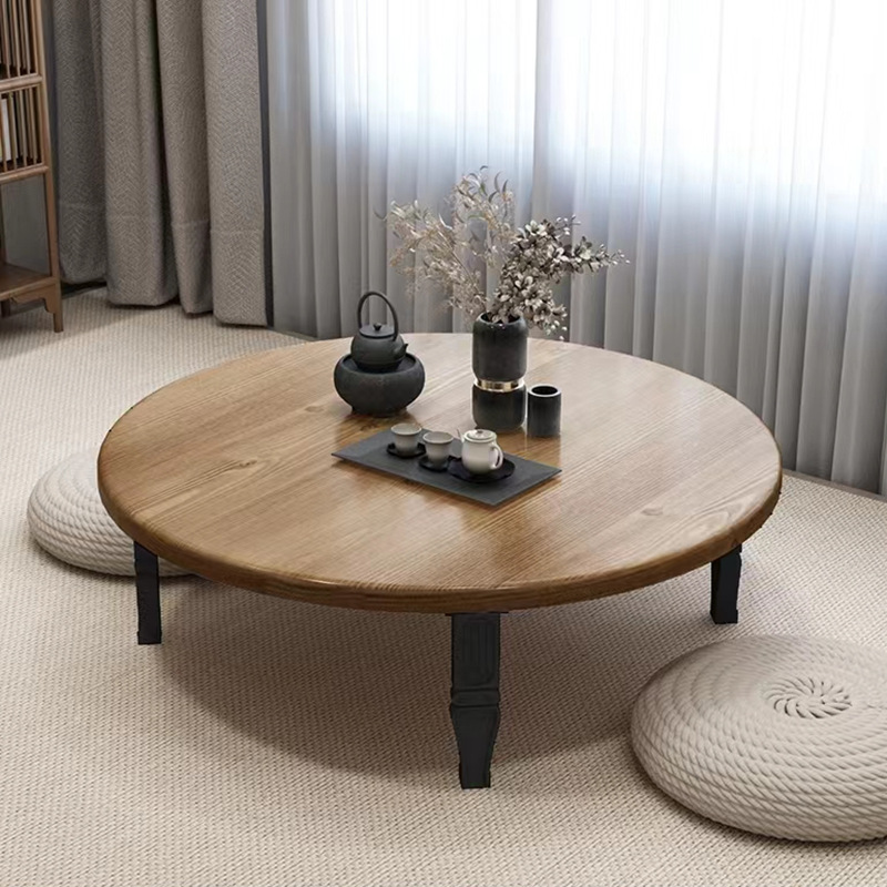 Household Tatami Folding Table, Rural Simple Dining Table, Small Table for Bedroom Bay Window, Living Room Tea Table